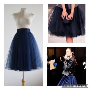 FRNCH navy tulle ballerina skirt